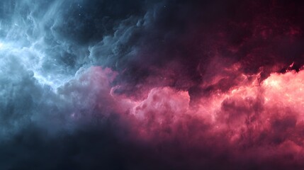 Obraz premium Dramatische Kontraste zwischen blauen und roten Wolkenformationen 
