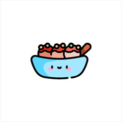 vector illustration of a red caviar