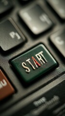 Close-up of a Start button on a device