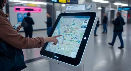 Interactive 3D Metro Map Kiosk with AR Overlay