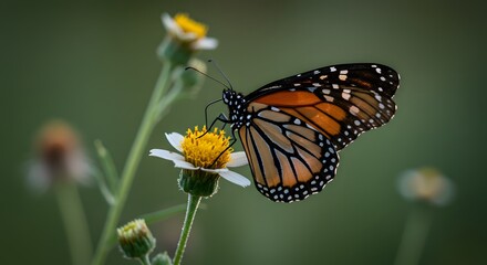 Obraz premium Monarch Butterfly on Wildflower