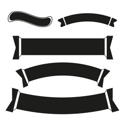 set of banners with ribbons