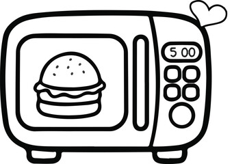 How to draw a microwave oven