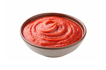 Rich vibrant tomato sauce in a rustic bowl perfect for dipping adding zest to your dishes a culinary delight in deep red tones against a white backdrop