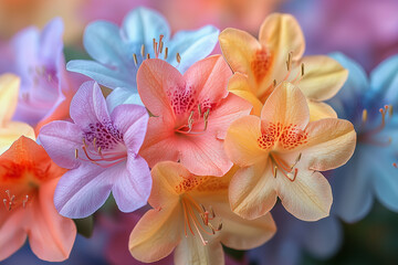 Fototapeta premium Close up of vibrant blooming azalea flowers