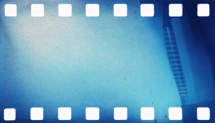 Obraz premium vintage blue film strip background for web design print media branding and creative projects textured retro graphic resource with blank copy space