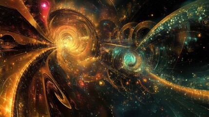 Ethereal Swirls: A mesmerizing blend of cosmic dust and radiant energy flow