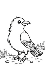 Obraz premium Simple Avian Figure Stands On Ground