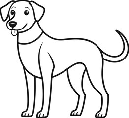 dog outline vector illustration on white background