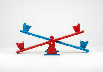 Balancing Act: Red and Blue Seesaw - Perfect Equilibrium Image