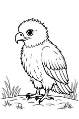 Stylized Eagle Stands Near Grass