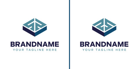 Naklejka premium Letters SZ and ZS Box Logo, symbolizing strength, stability, and precision