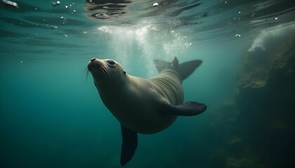 Obraz premium sea lion in the water