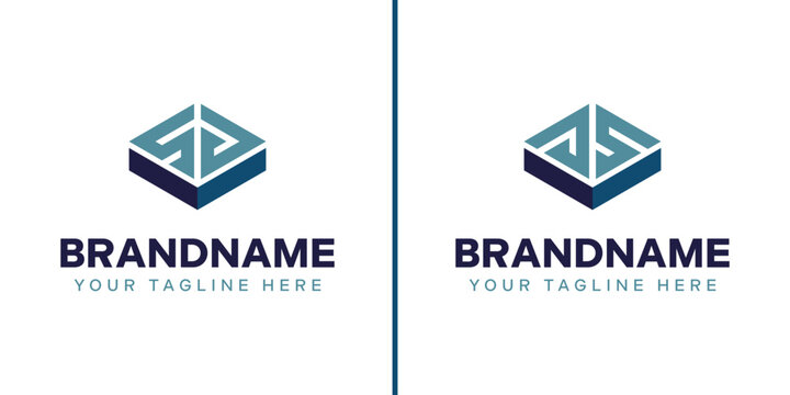 Letters SJ and JS Box Logo, symbolizing strength, stability, and precision