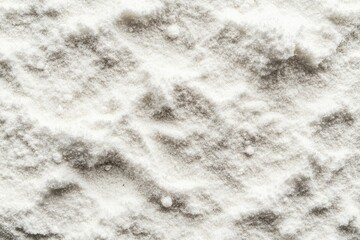 Close-up view of powdered ingredient.  Textured surface of white powder