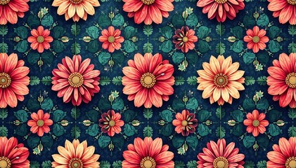 Intricate floral pattern, repeating seamlessly , texture, home, image