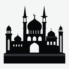 Mosques silhouette art illustration.