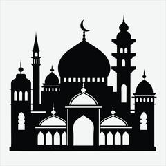 Mosques silhouette art illustration.