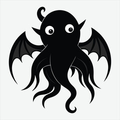 Octopus silhouette art illustration.