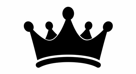 A digital illustration in vibrant, saturated colors, with thick, dark black lines, depicting a solid black silhouette of a crown. The crown color is a vibrant solid black fill. The background is white