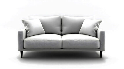 Fototapeta premium Minimalist white couch with a single pillow