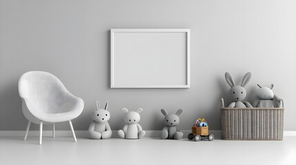 Simple Mockup of a Wall Frame in a Modern Nursery Setting