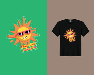 Stay Cool Summer's Hot  Sun TShirt Design