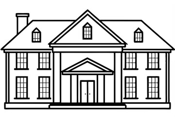 Minimalist House Line Art Vector | House Logo Icon Clipart Illustration on White Background