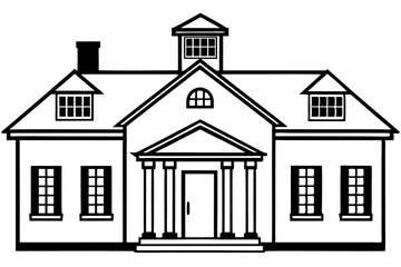 Minimalist House Line Art Vector | House Logo Icon Clipart Illustration on White Background