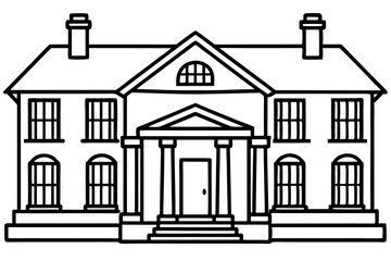 Minimalist House Line Art Vector | House Logo Icon Clipart Illustration on White Background