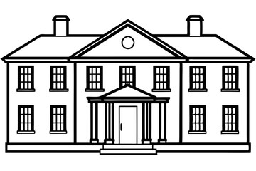 Minimalist House Line Art Vector | House Logo Icon Clipart Illustration on White Background