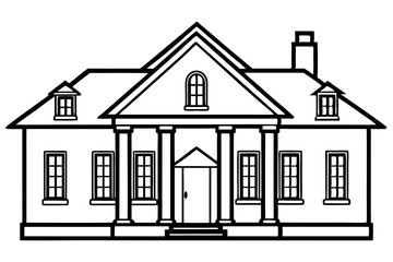 Minimalist House Line Art Vector | House Logo Icon Clipart Illustration on White Background
