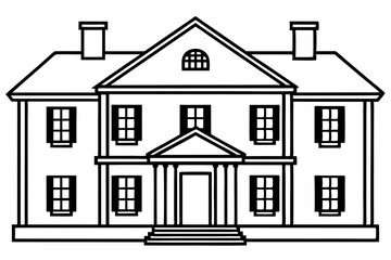 Minimalist House Line Art Vector | House Logo Icon Clipart Illustration on White Background