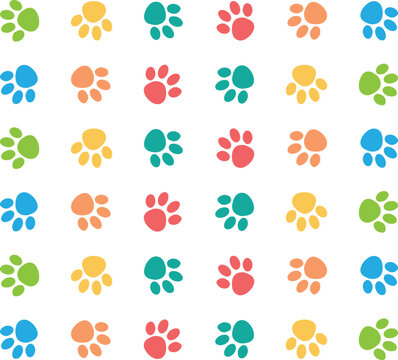 Pet Care Animal Paw Print Pattern for Veterinary