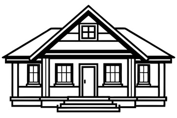 Minimalist House Line Art Vector | House Logo Icon Clipart Illustration on White Background