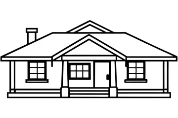 Minimalist House Line Art Vector | House Logo Icon Clipart Illustration on White Background