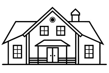 Minimalist House Line Art Vector | House Logo Icon Clipart Illustration on White Background