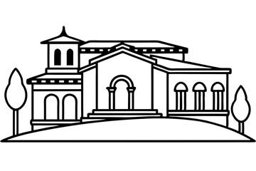 Minimalist House Line Art Vector | House Logo Icon Clipart Illustration on White Background