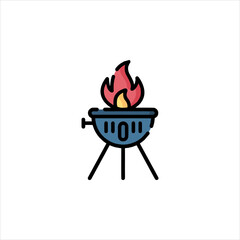 grill with fire