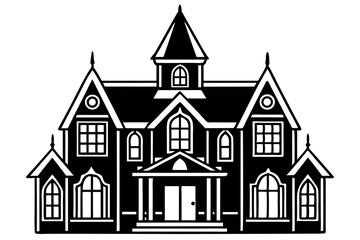 Minimalist House Line Art Vector | House Logo Icon Clipart Illustration on White Background