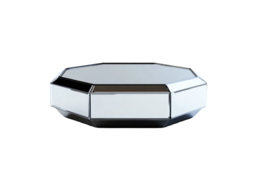 Hexagonal Mirrored Pedestal With Bevelled  isolated on a transparent background