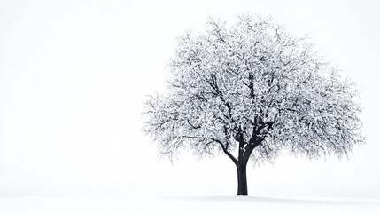Fototapeta premium Stunning Isolated Beautiful White Tree with 6:9 Aspect Ratio