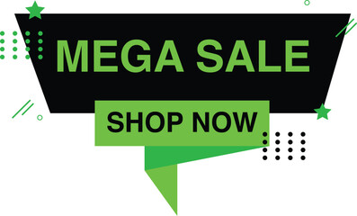 Mega Sale Icon Big Event Discount Label for Retail and Ecommerce Marketing editable colors