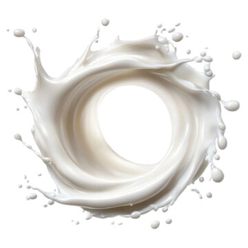 Round Shape Hollow Milk Splas  isolated on a transparent background