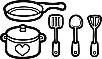Kitchen Utensils Drawing Easy look