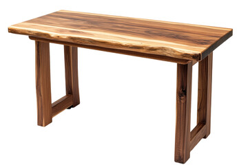 Minimalist Writing Desk In Solid Walnut  isolated on a transparent background