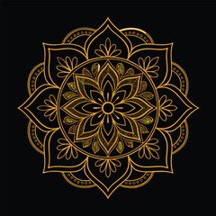 Circular pattern in the form of a mandala. Henna tattoo mandala. Mehndi style. Decorative pattern in oriental style. Coloring book page.