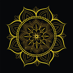 Circular pattern in the form of a mandala. Henna tattoo mandala. Mehndi style. Decorative pattern in oriental style. Coloring book page.