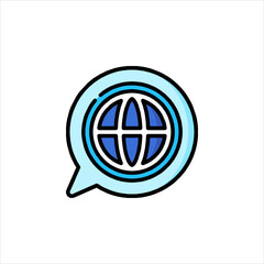 blue globe icon