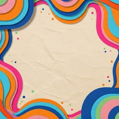 Colorful Paper Background with Curved Lines Graphic Design copy space